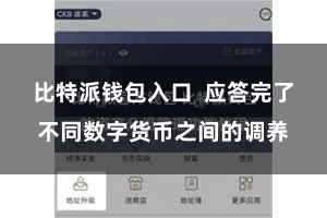 比特派钱包入口  应答完了不同数字货币之间的调养